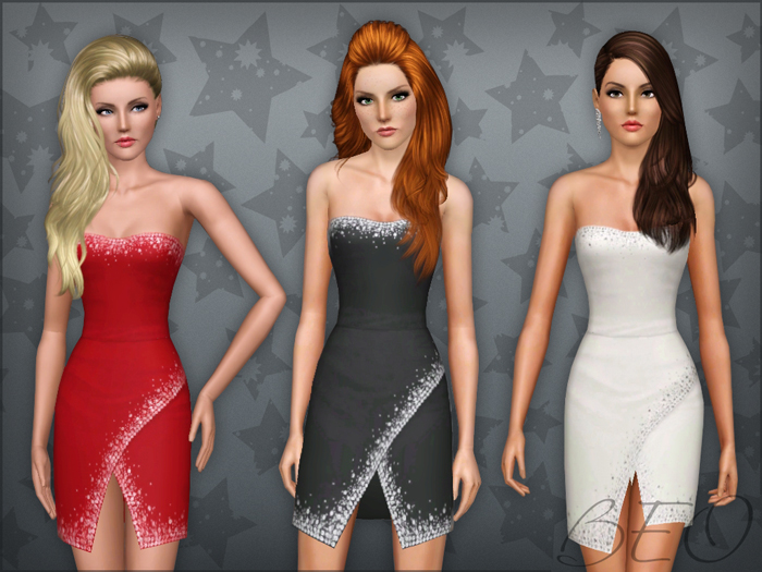 Mini dress with crystals 02 for The Sims 3 by BEO